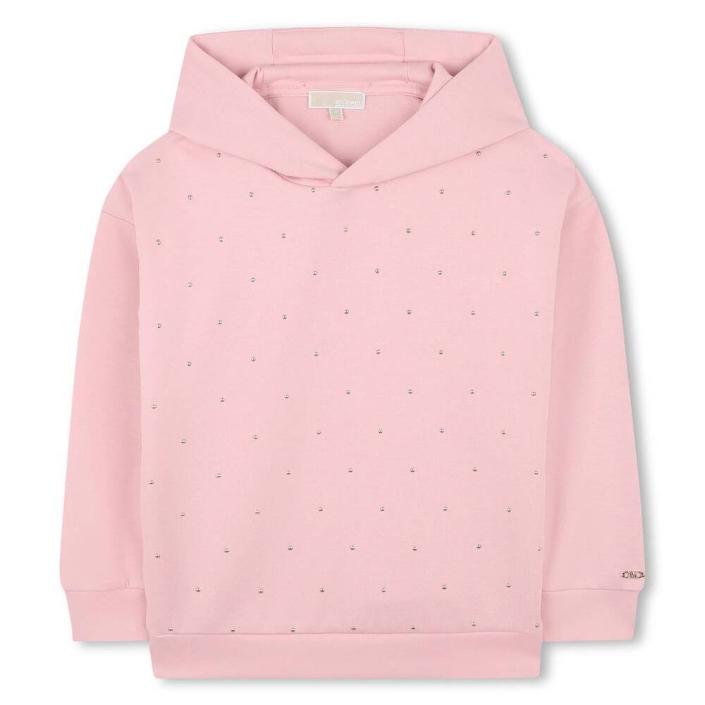 NEW MICHAEL KORS girl's studs logo hoodie in pink